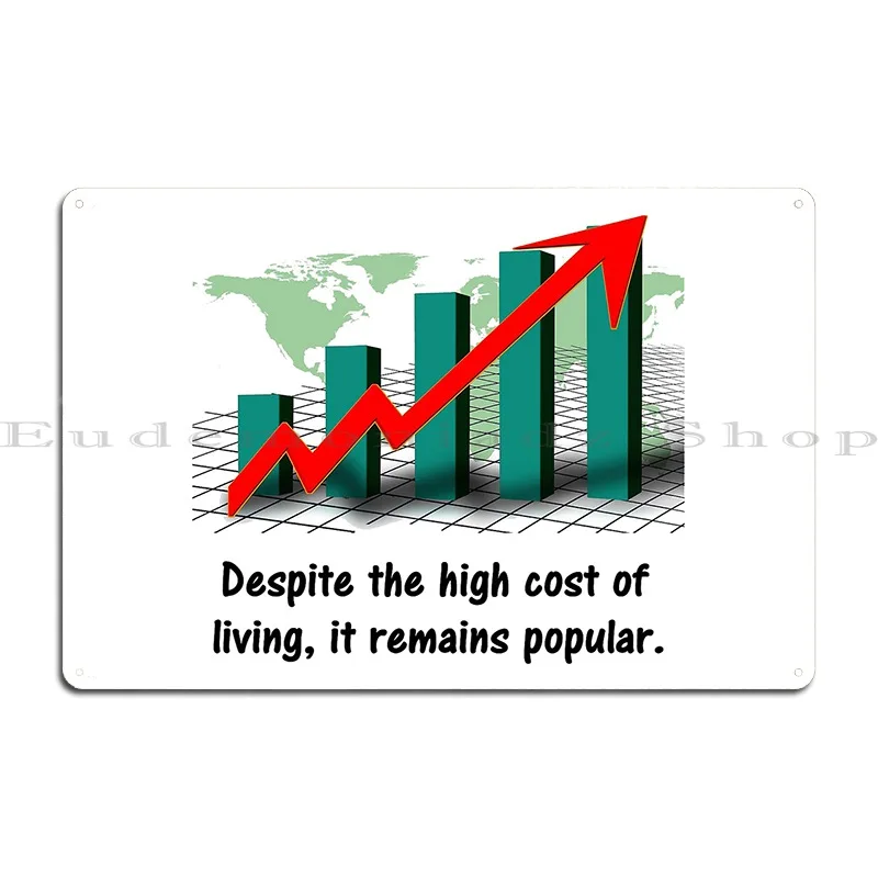 Despite The High Cost Of Living It Remains Popular Metal Plaque Poster Design Cinema Design Cinema Pub Tin Sign Poster