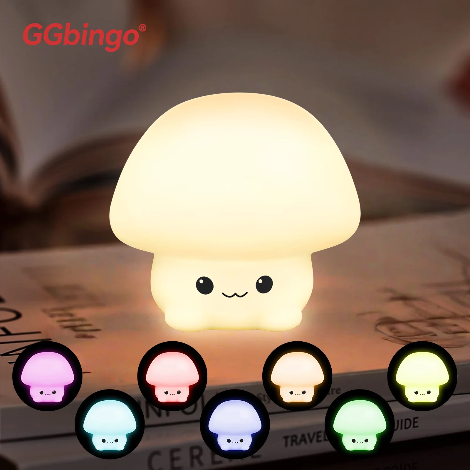 أنماط متعددة للأطفال الكمثرى والحيوان سيليكون الحنفية مصباح USB قابلة للشحن LED ضوء الليل RGB لينة إضاءة السرير لغرفة النوم