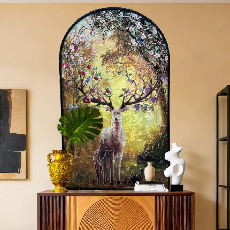 

New minimalist Italian pure handmade enamel art glass screen living room entrance
