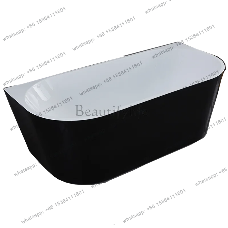 Household independent Japanese-style simple deep bubble against the wall thermal insulation princess bathtub 1.3m-1.8m