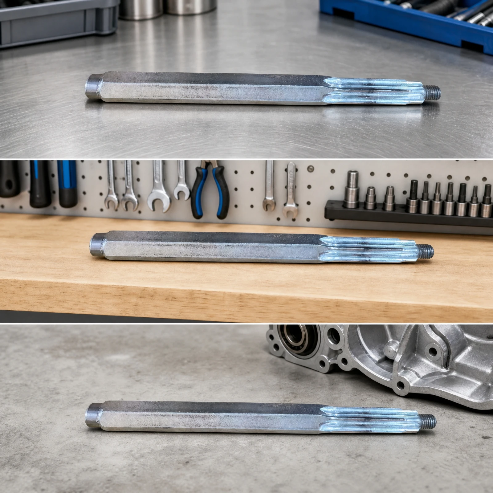 Hexagonal Drive Shaft with Threaded End for Snow Blower Replacement Part Fits Compact Snow Removal Machine