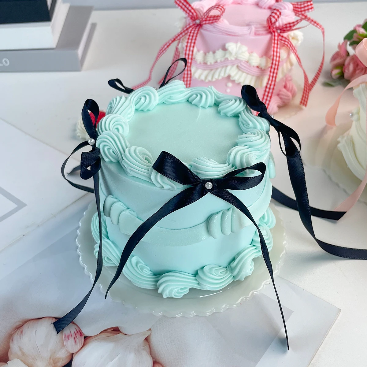 4 Zoll Realistischer Künstlicher Sahnetorten-Imitat - Bäckerei-Displaymodell, Weihnachtsgeschenkidee & Party-Dekoration, Scherzartikel – Detail 3