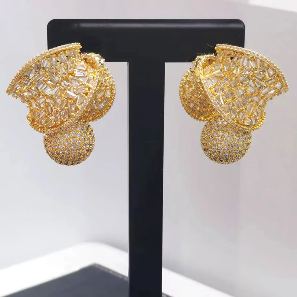 

missvikki Trendy Luxury Shiny Gorgeous Earrings For Women Girl Daily Birthday Fashion Gift Bridal Wedding Show Trendy Jewelry