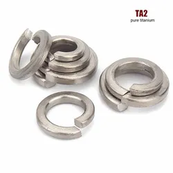 1/2/5/10pcs M2 M3 M4 M5 M6 M8 M10 M12 M14 M16 M18 M20 M22 M24 GB93 TA2 Pure Titanium Gr2 Spring Split Lock Washer Elastic Gasket