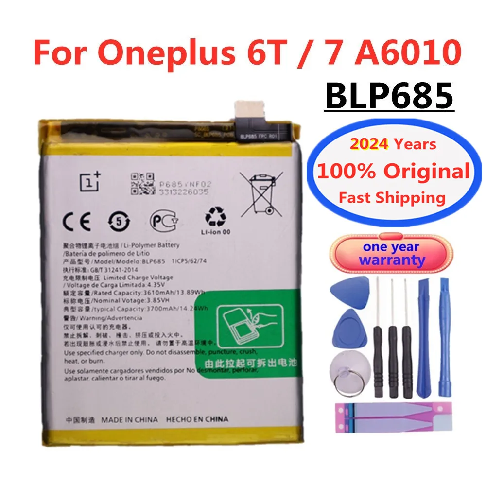 

2024 Years 3700mAh BLP685 Original Battery For OnePlus 6T A6010 7 One Plus 6T 7 High Capacity Phone Battery Bateria Batteries