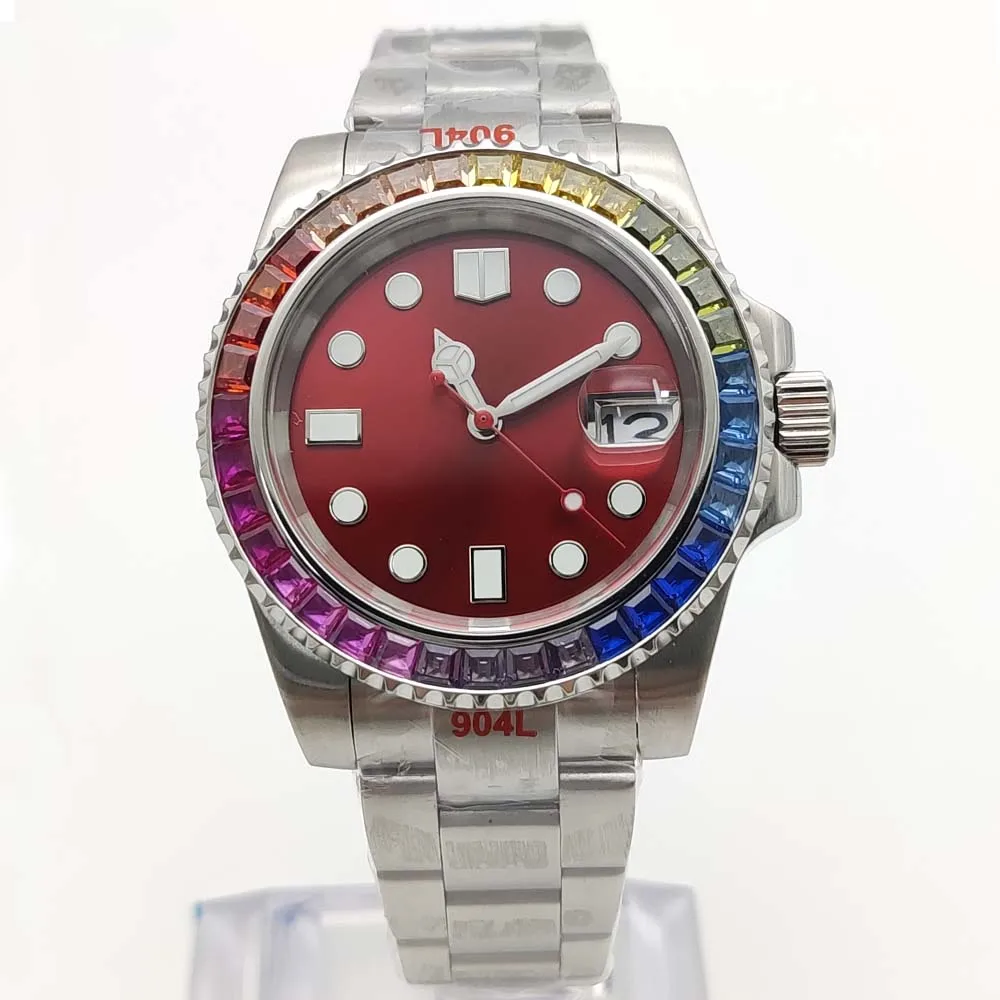 New 40mm 8285 Automatic Mechanical watch For MIYOTA 8285 movement dial Roman numeral date display sapphire glass