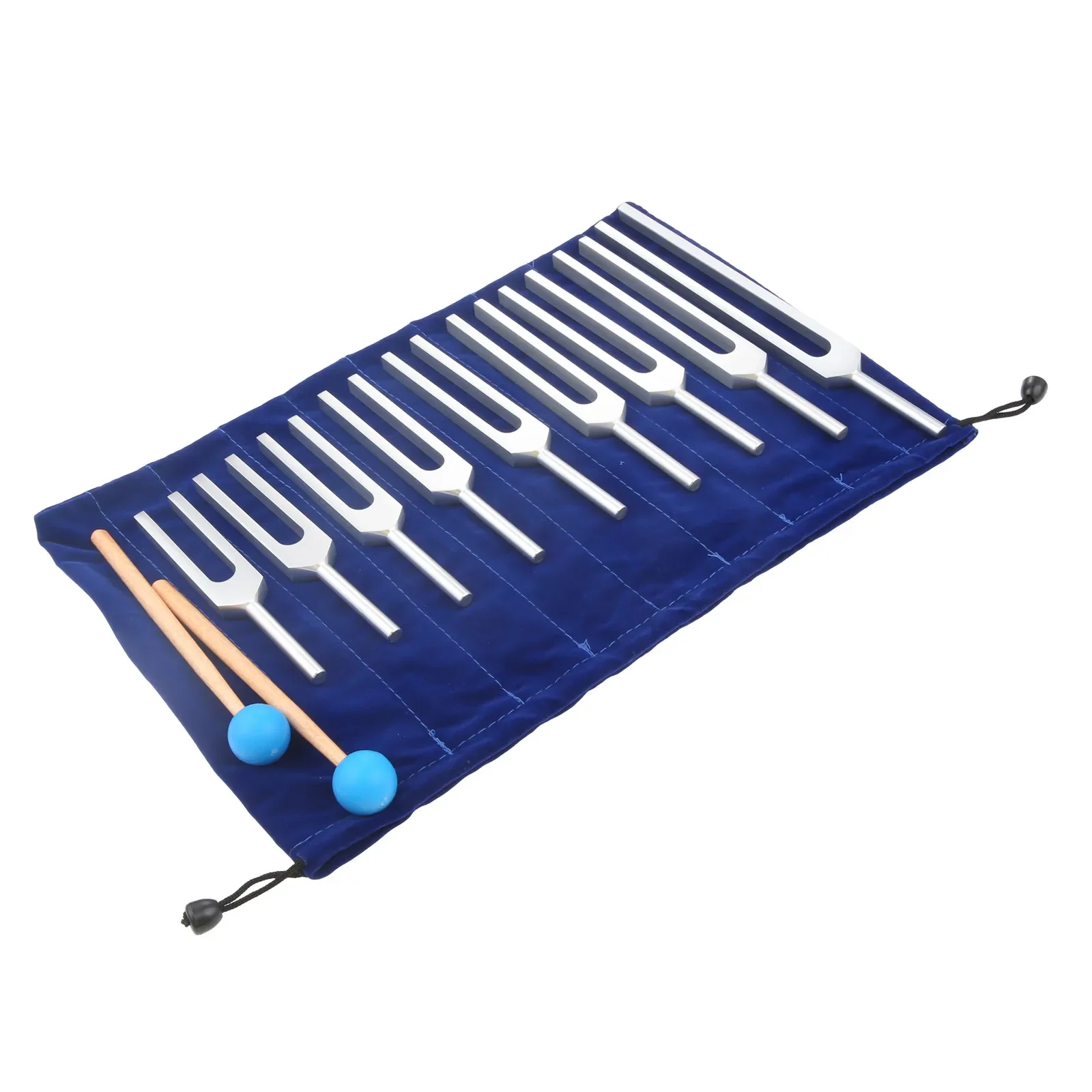 

9pcs/kit Tuning Forks + Silicone Hammer Sound DNA Healing Vibration Relax Mind Body Sound Therapy Heal Musical Instrument + Bag