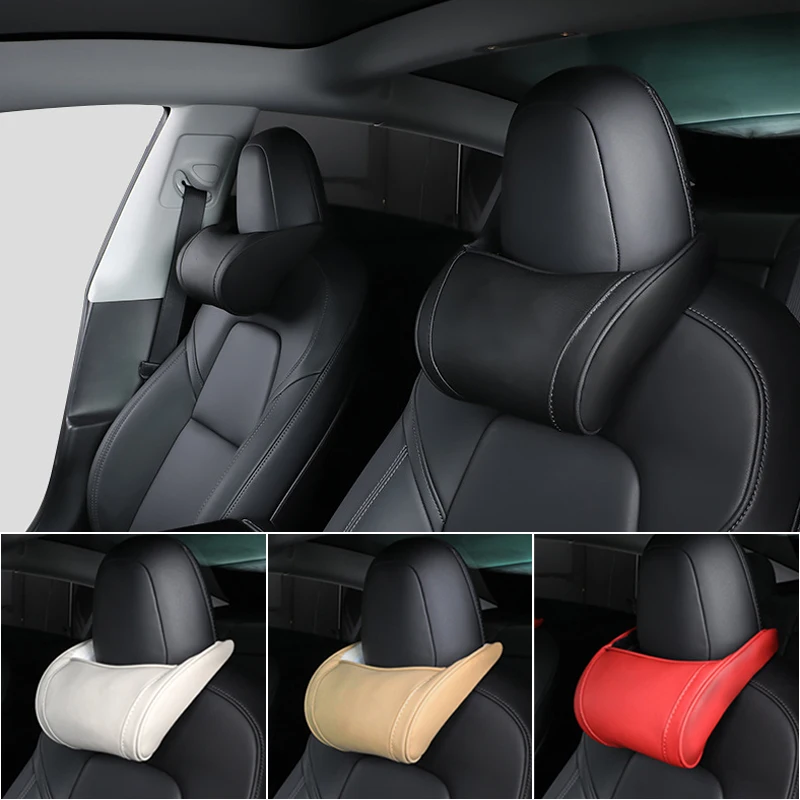 For Tesla Model 3 model Y X S Neck Pillow Memory Foam Headrest Pillow Seat Neck Rest Support Pillows Car Interior Accessories