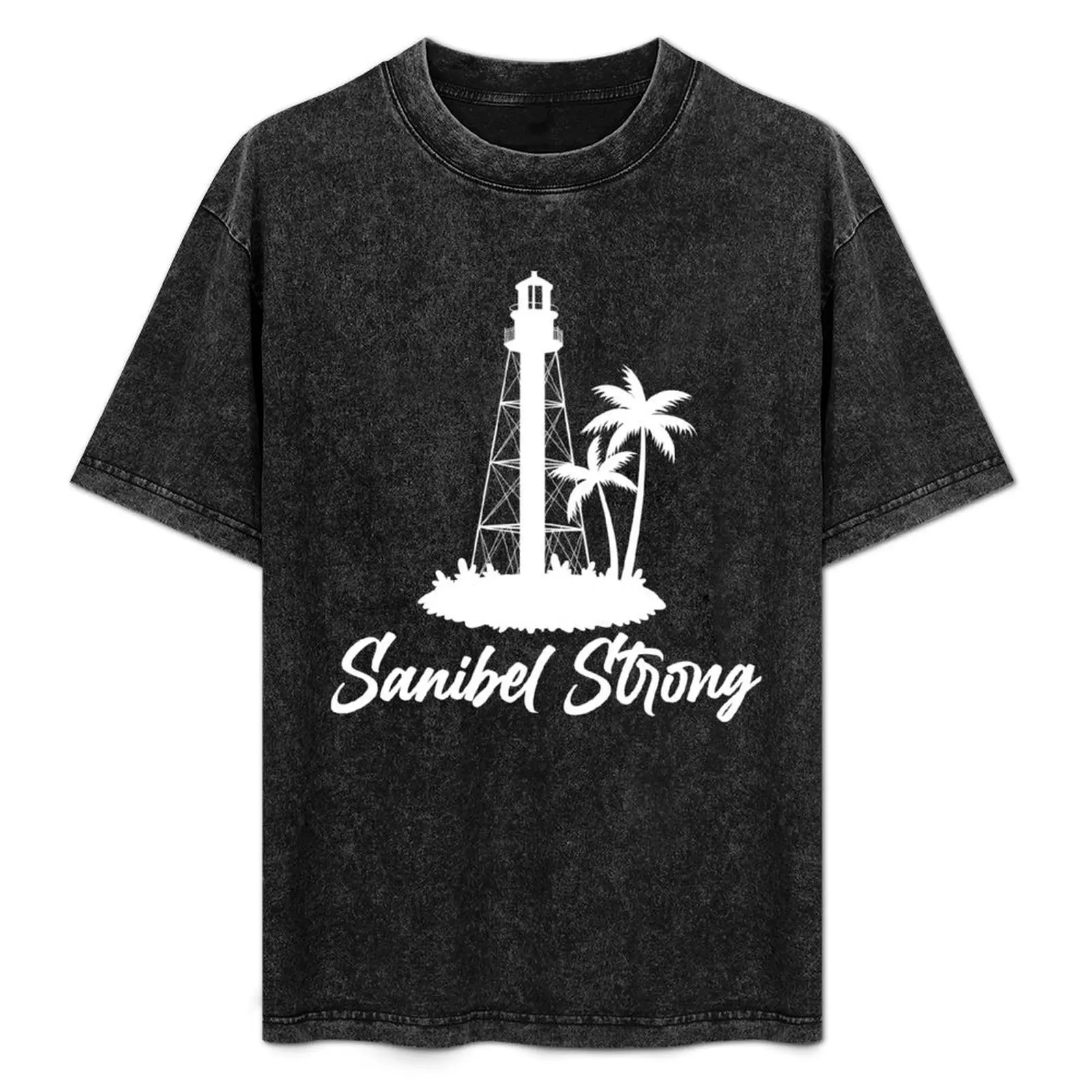 

Sanibel Island Lighthouse Shirt Sanibel Strong T-Shirt Worker Basic Short Sleeve Tee