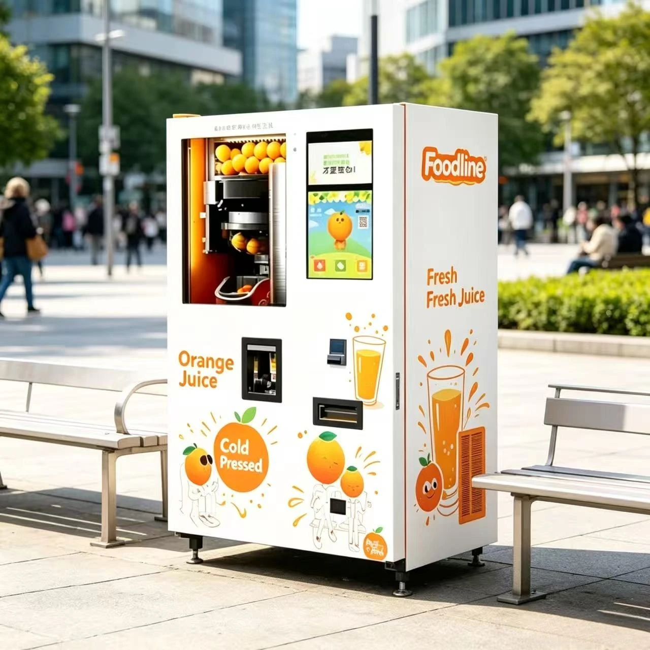 Stainless Steel Commercial Juice Vending Machine Custom Fruit Beverage Vending Dispenser