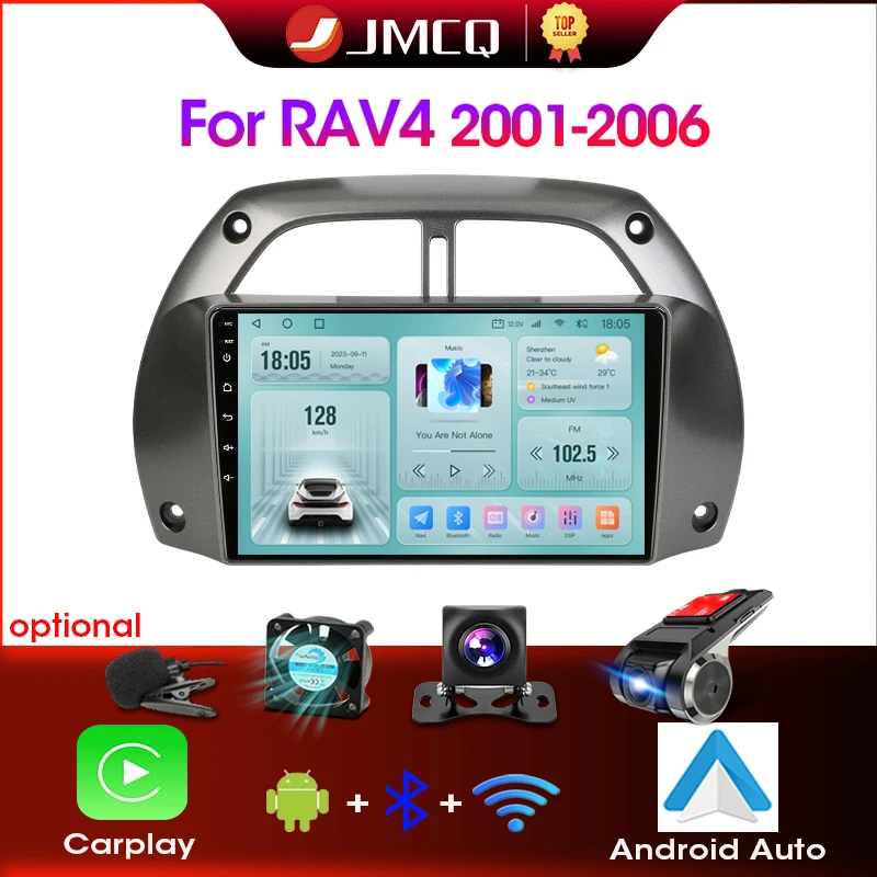 

JMCQ 2din Android Car stereo Radio Multimedia Video Player Navigation GPS For Toyota RAV4 Rav 4 2001-2006 2din Head Unit Carplay