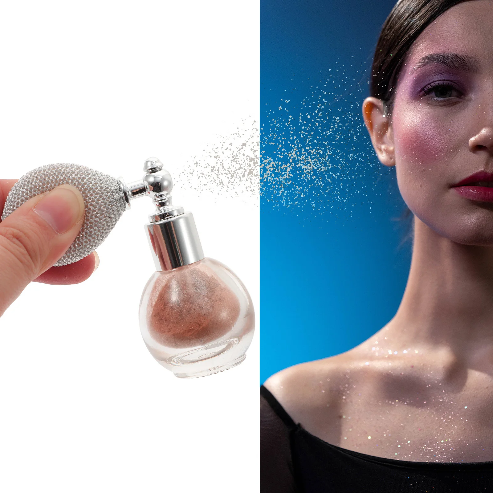 

Body Glitter Spray Highlighter Powder Shimmer Mist Portable Lightweight Bottle Easy to Use Fine Mist for Hair Face Craft Makeup
