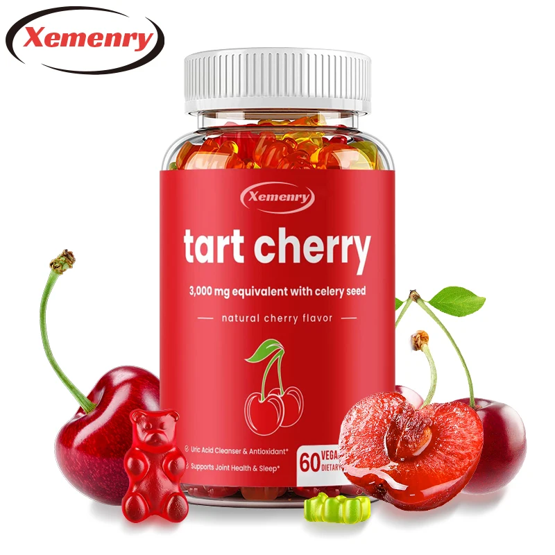 

Organic Tart Cherry Extract Capsules - Improves Sleep, Joint Mobility, Muscle Growth and Recovery, Promote Kidney Health