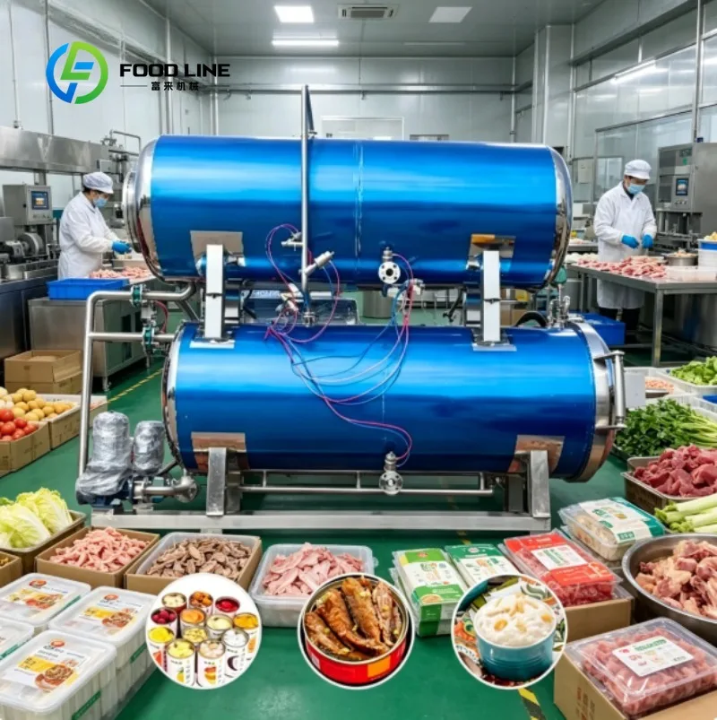 Industrial High Temperature Sterilization Retort Designed for Food Packaging,Strong Structure for Manufacturing Use