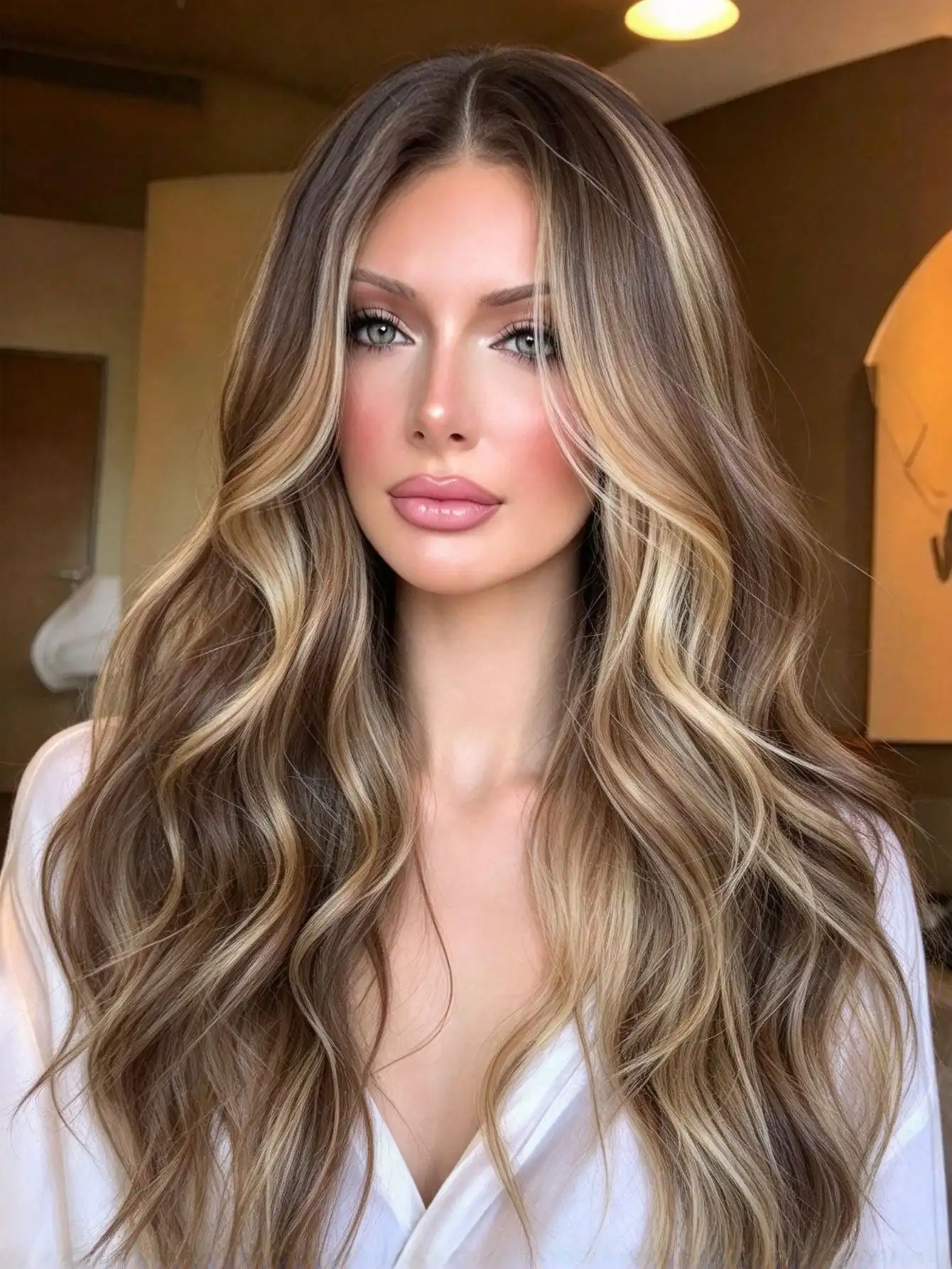 Body Wave Highlight Blonde Human Hair Lace Front Wig Pre Plucked 200% Density 13x4 HD Body Wave Transparent Lace Frontal Wigs Highlight Brown Loose Wave with Baby Hair Glueless Human Hair Wigs Bye Bye Knots for Halloween Party for Women