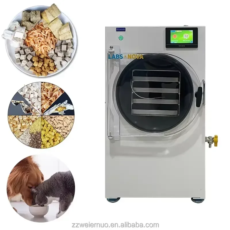 Home Freeze Dryer Machine 4 Trays 0.4m2 Vacuum Pump Small Food Dehydrator for Liquid Solid Milk Drinks Home Use Commercial