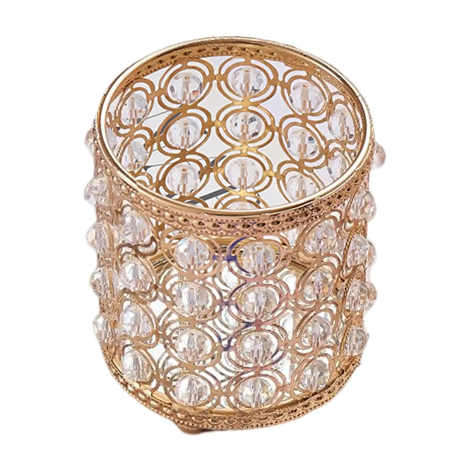 Crystal Cosmetic Brushes Holder Organizer for Dresser Office Geometric Shape