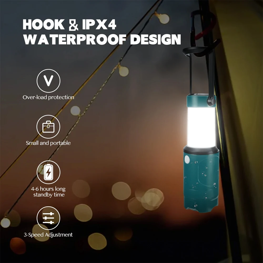 900LM ไร้สายโคมไฟ LED พกพาสูงสุดสำหรับ Bosch 12V ใช้ได้กับไฟฉุกเฉินแบตเตอรี่ Li-ion