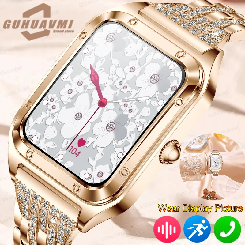 New Fashion Women Smart Watch 1.59 inches HD Screen Heart Rate Blood pressure Custom Dial Watches HD Bluetooth Call Smart watch