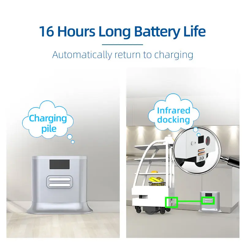 High Capacity Multi Layer Food Distribution Machine Contactless Delivery Food Robot Dessert Delivery Robot For Cafe