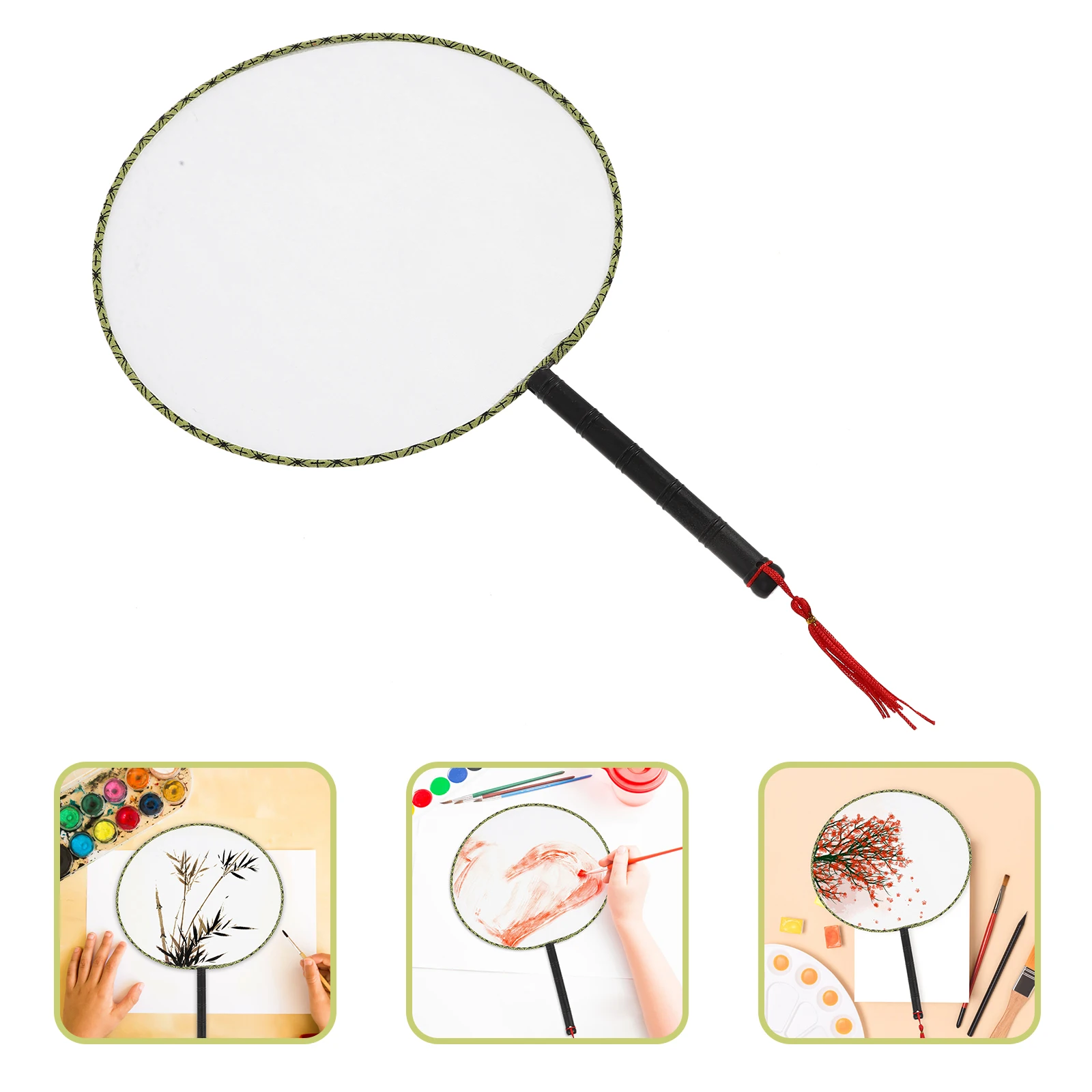 

10pcs Blank For Diy Painting Art Drawing Fan Chinese Silk Cloth Fan Kindergarten Decoration Party Gift Material