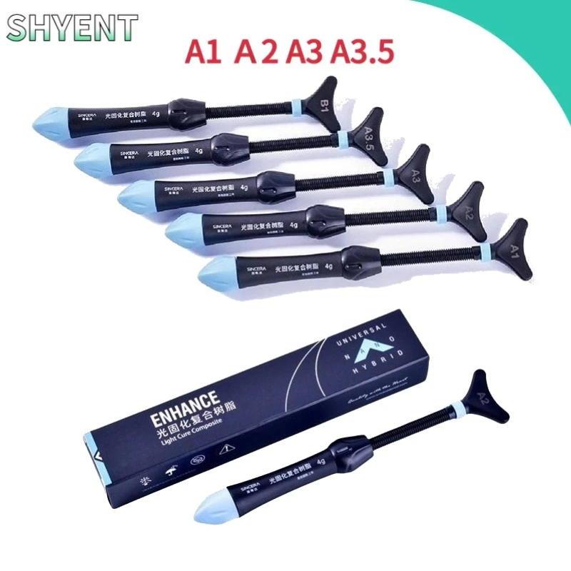 

1PCS Dental Light Curing Composite Resin 4g/tube nano resin for anterior/posterior teeth dental materials A1/A2/A3/A3.5