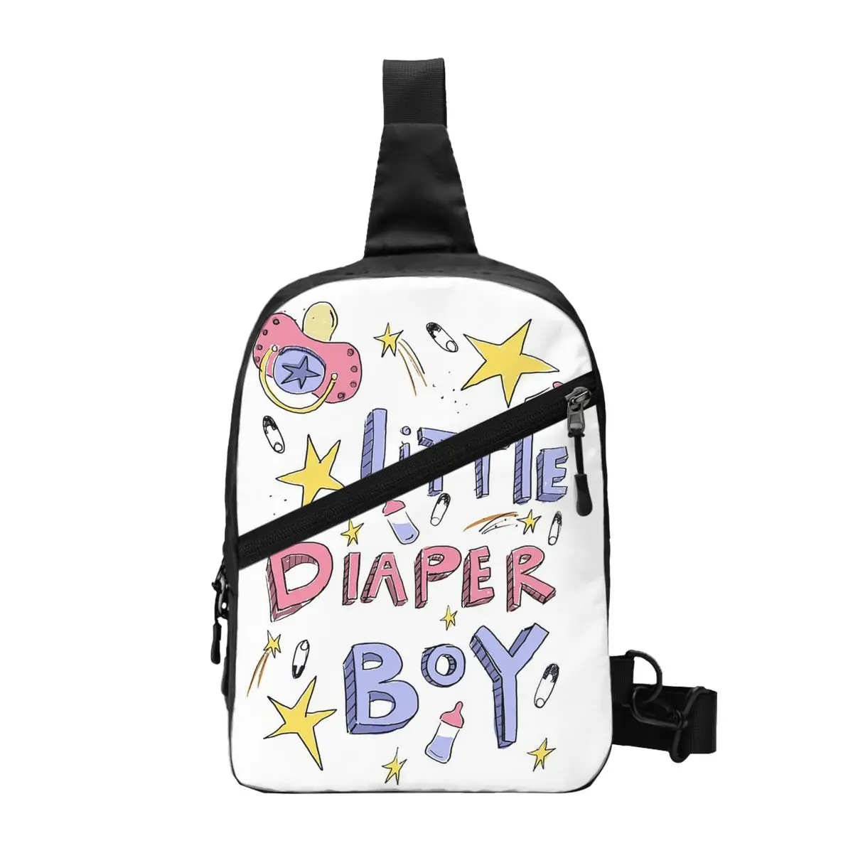 Little Diaper Boy Abdl Tshirt Chest Bag Men Sling Crossbody Backpack Chest Bag Traveling Hiking Daypack Shoulder Bag