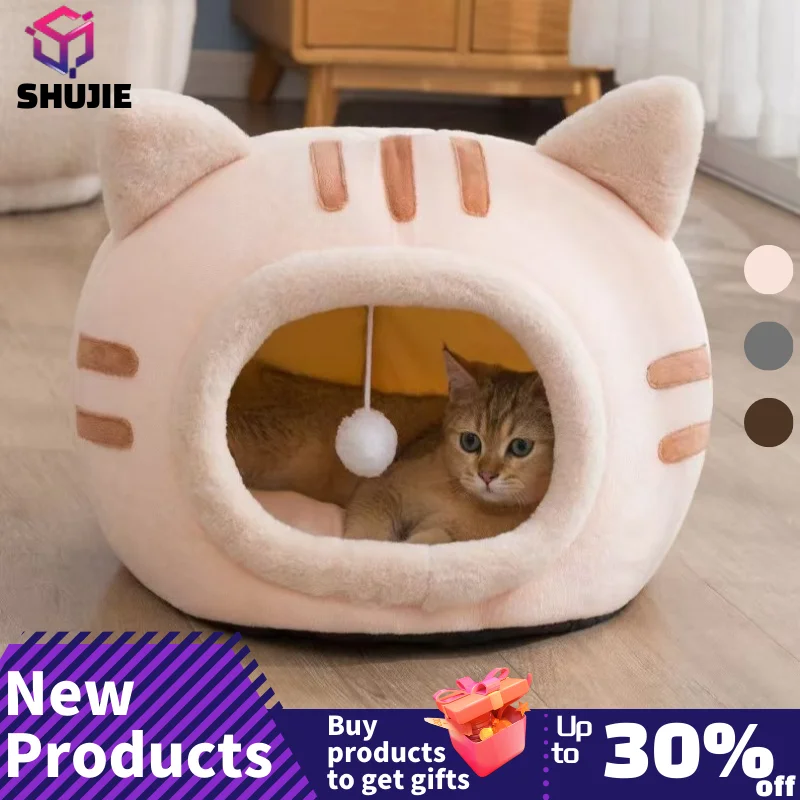 New Deep Sleep Comfort In Winter Cat Bed Iittle Mat Basket Small Dog House Products Pets Tent Cozy Cave Nest Indoor Cama Gato