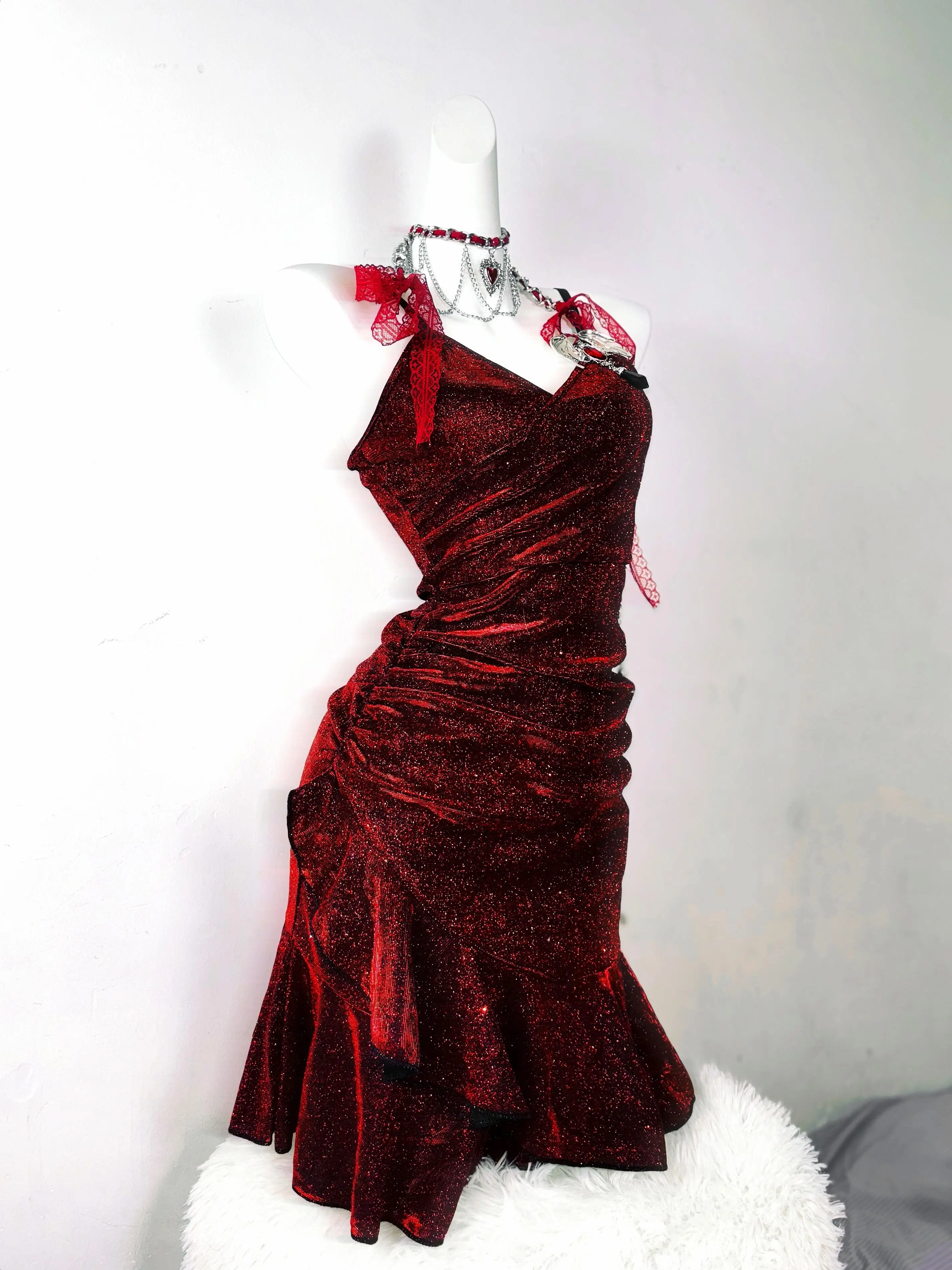 

Niche Designer Style Handmade Dark Sexy Sheath Dress Formal