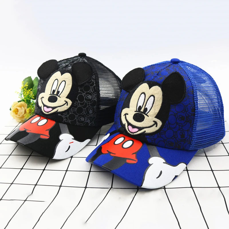 2024 Disney Hat Mickey Mouse Anime Baseball Caps For Kids Hip Hop Hat Cute Minnie Hat Baby Boy Adjustable Summer Sun Hat Gift