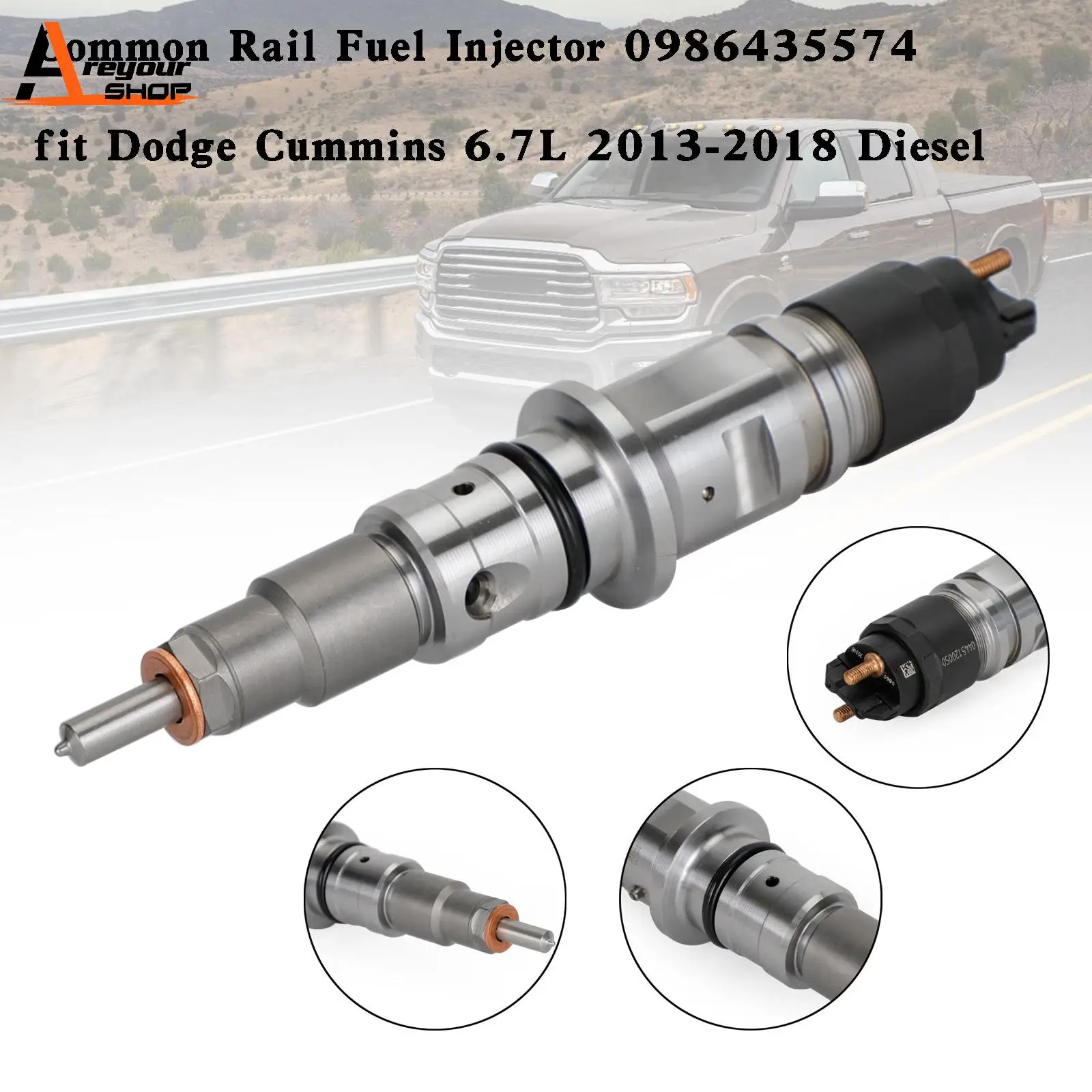 Areyourshop Common Rail Fuel Injector 0986435574 fit for Dodge Cummins 6.7L 2013-2018 Diesel Car Accessories