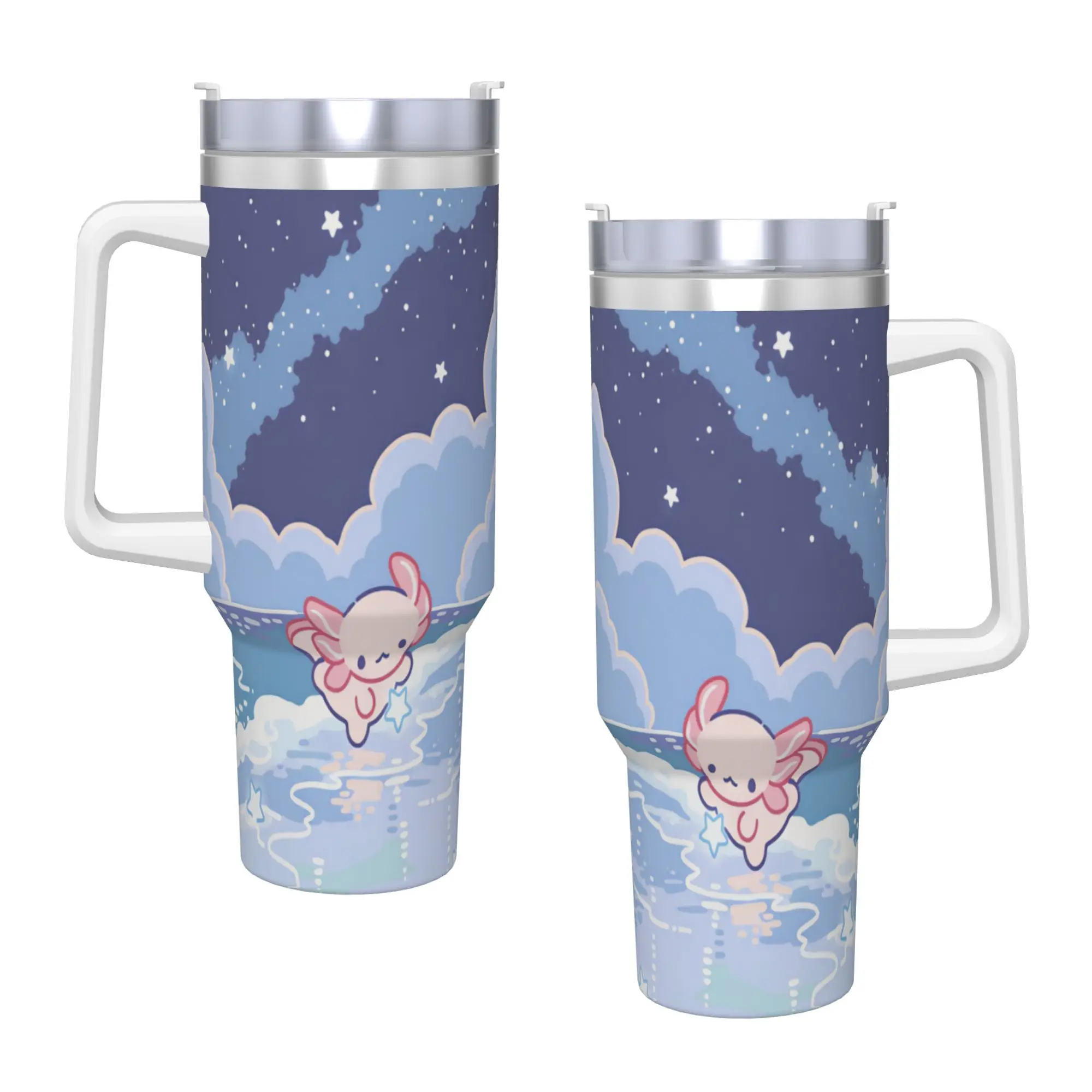 Swimmy Axolotls Stainless Steel Tumbler  Driving Car Mugs 40oz Thermal Mug Keep Heat Cold Drink Milk Tea Water Bottle