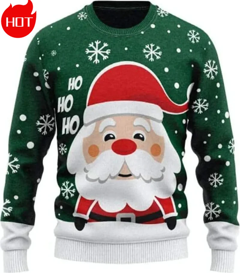 3D Print Xmas Sweatshirts Mens Ugly Christmas Sweater Funny Fashion New In Sweaters Ugly Sweaters Christmas Jumper Mens Clothing