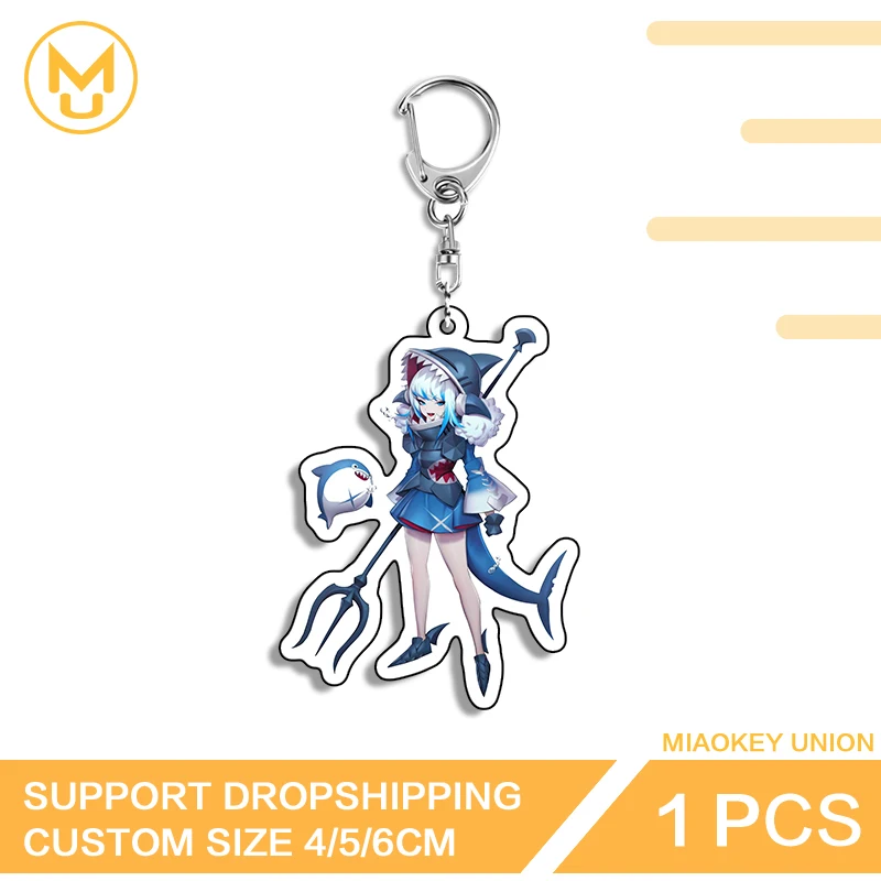 Vtuber Gawr Gura Loli Novelty Enchanting Key Chains Hot Selling Delicate Anime Jewelry Gifts Exquisite Lightweight Accessories