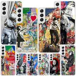 Banksy Graffiti Art Phnoe Case for Samsung Galaxy S26 S25 Edge S23 S24 Ultra S22 Plus S21 S20 FE Unique Cover Soft Coque Galaxy