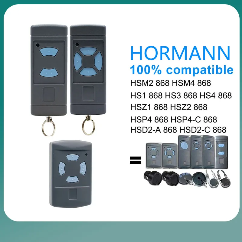 HORMANN HSE2 HSE4 868MHz Gate Door Remote Control Compatible With HSM2 HSM4 HS2 HS4 868 Blue Button Transmitter Garage Opener