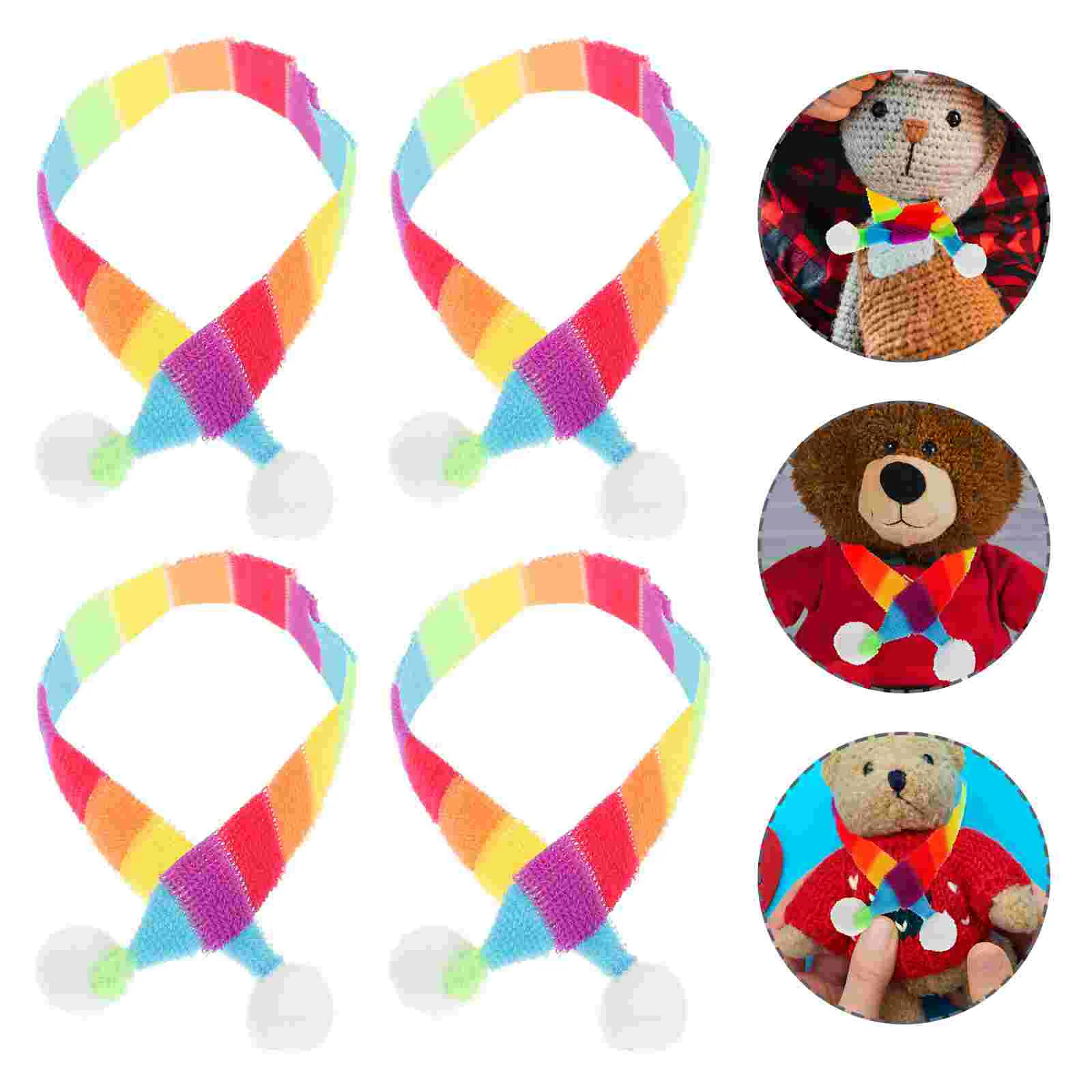 20 Pcs Mini Christmas Scarf Decor Costume Miniature Scarves Statue Stuffed Toy Cloth Party Decorations Child Supplies Bear