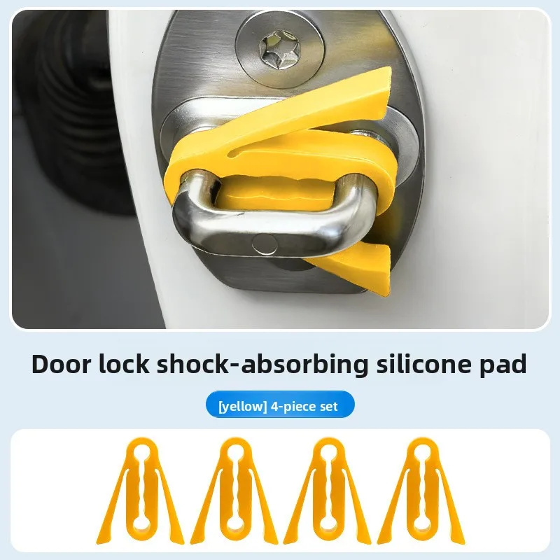 Thickened Silicone Car Door Lock Protector Pad, Shock Absorber Buffer Cushion Anti-Collision Noise Reduction Cover