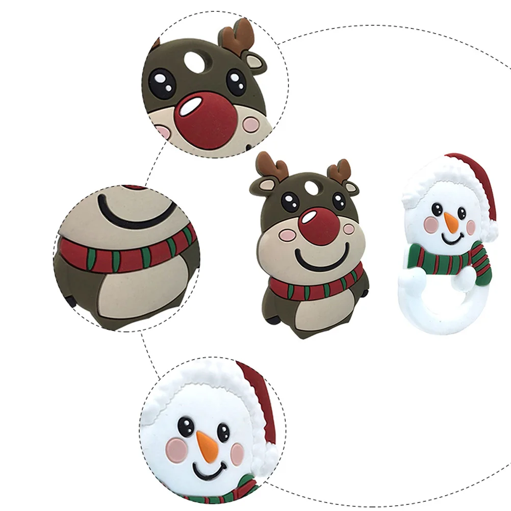

2Pcs Baby Xmas Silicone Molar Rod Teeth Grinding Stick Chew Resistant Safe for Infants Xmas Molar Rod Christmas Themed Teether