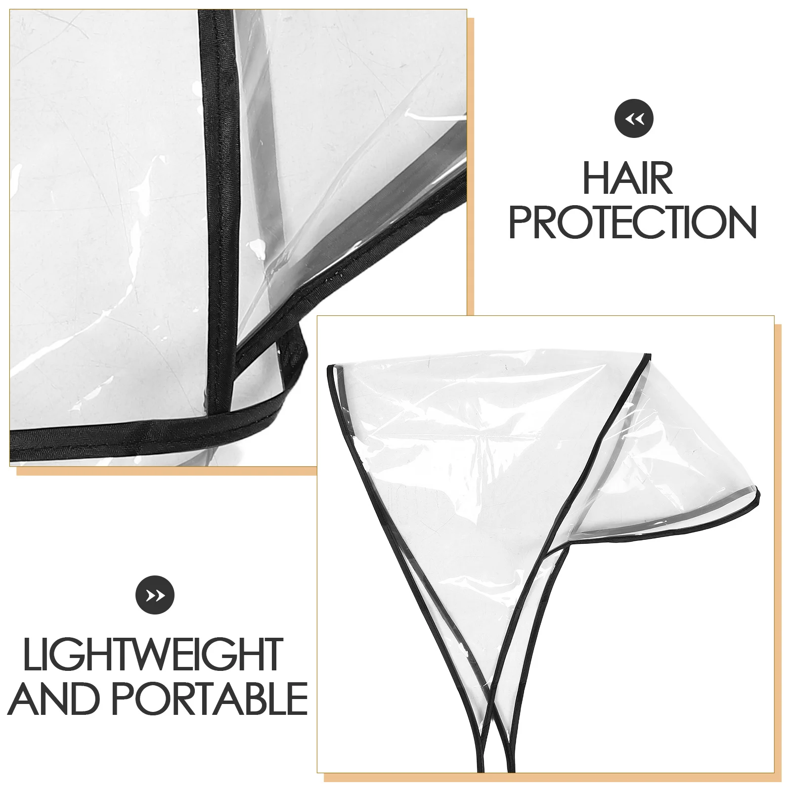 2pcs Clear Reusable Waterproof Hats Plastic Bonnet Foldable Windproof For Women Men Protect Hairstyle Lightweight Rain Cap Visor