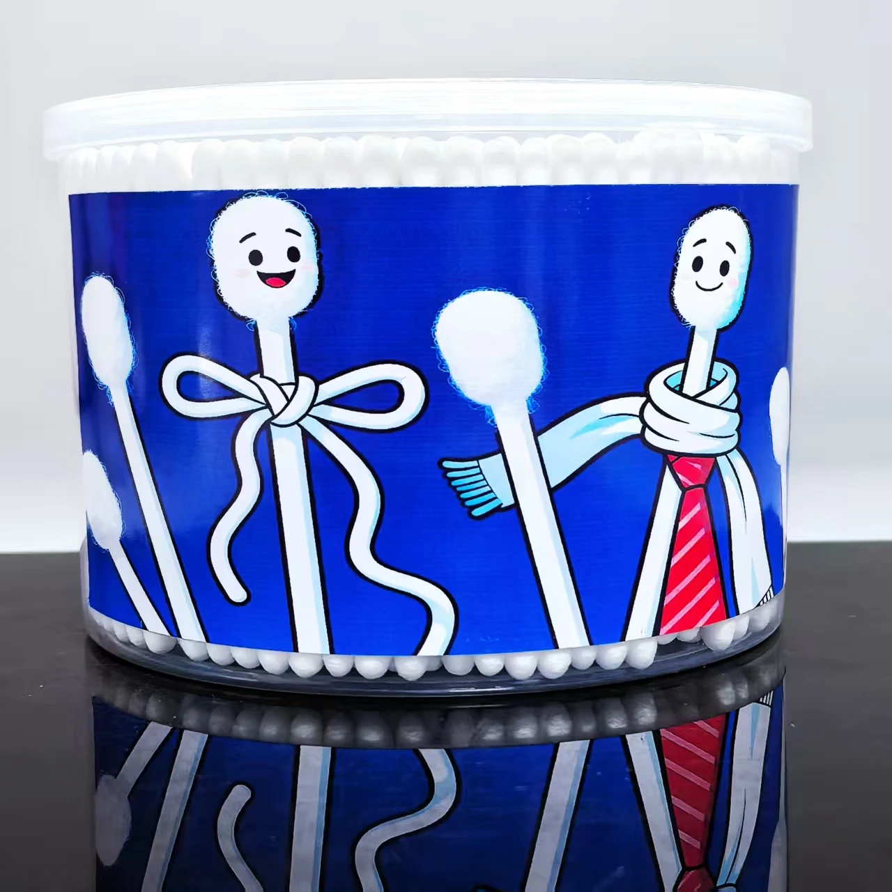 500개입 새해 복 많이 받으세요 박스 세트 창의적인 면봉, 양면 성인용 면봉, 일상 청소용 면봉