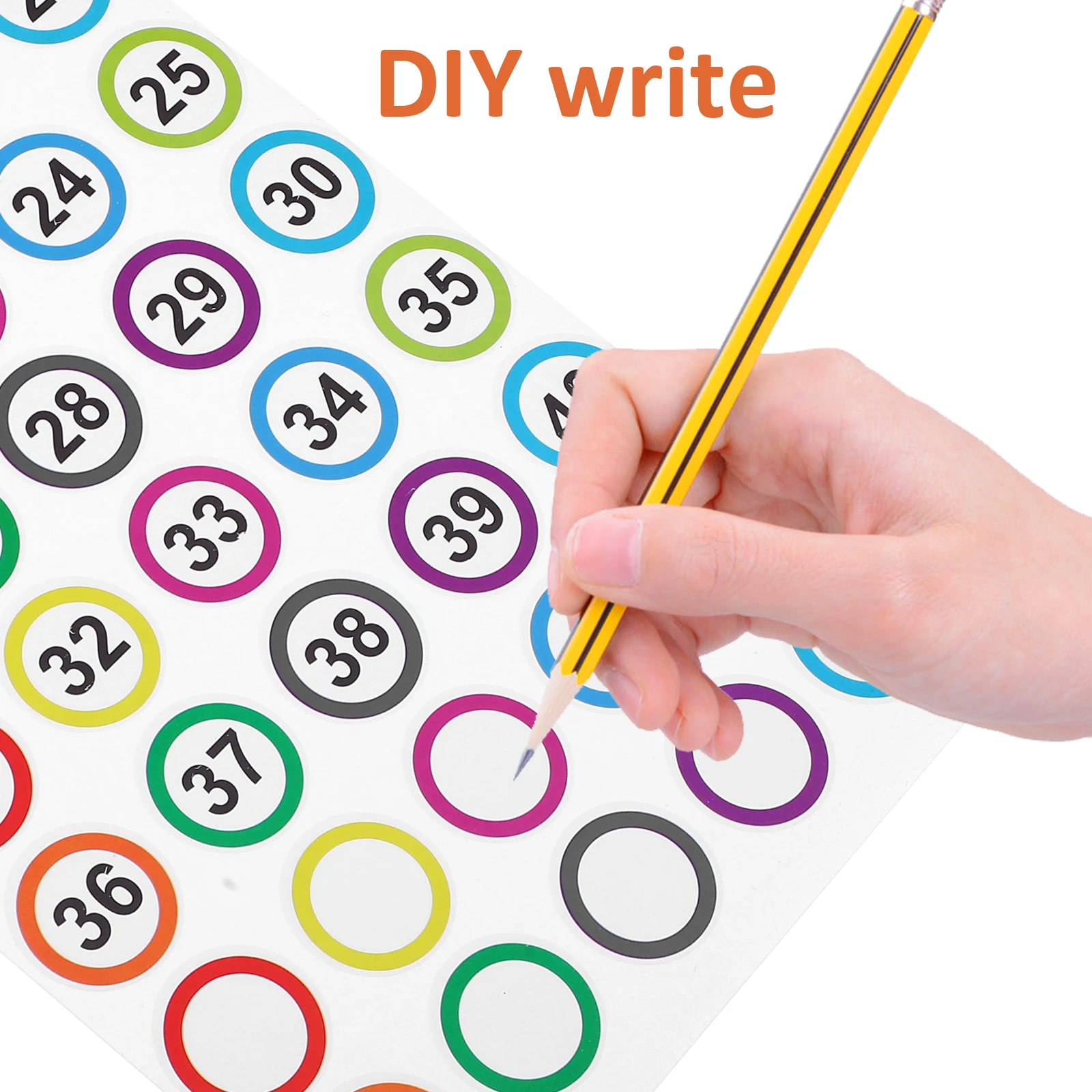 

50 Sheets Round Number Stickers Office Study Organization Self-Adhesive Number Labels Clear Digital Stickers Classification