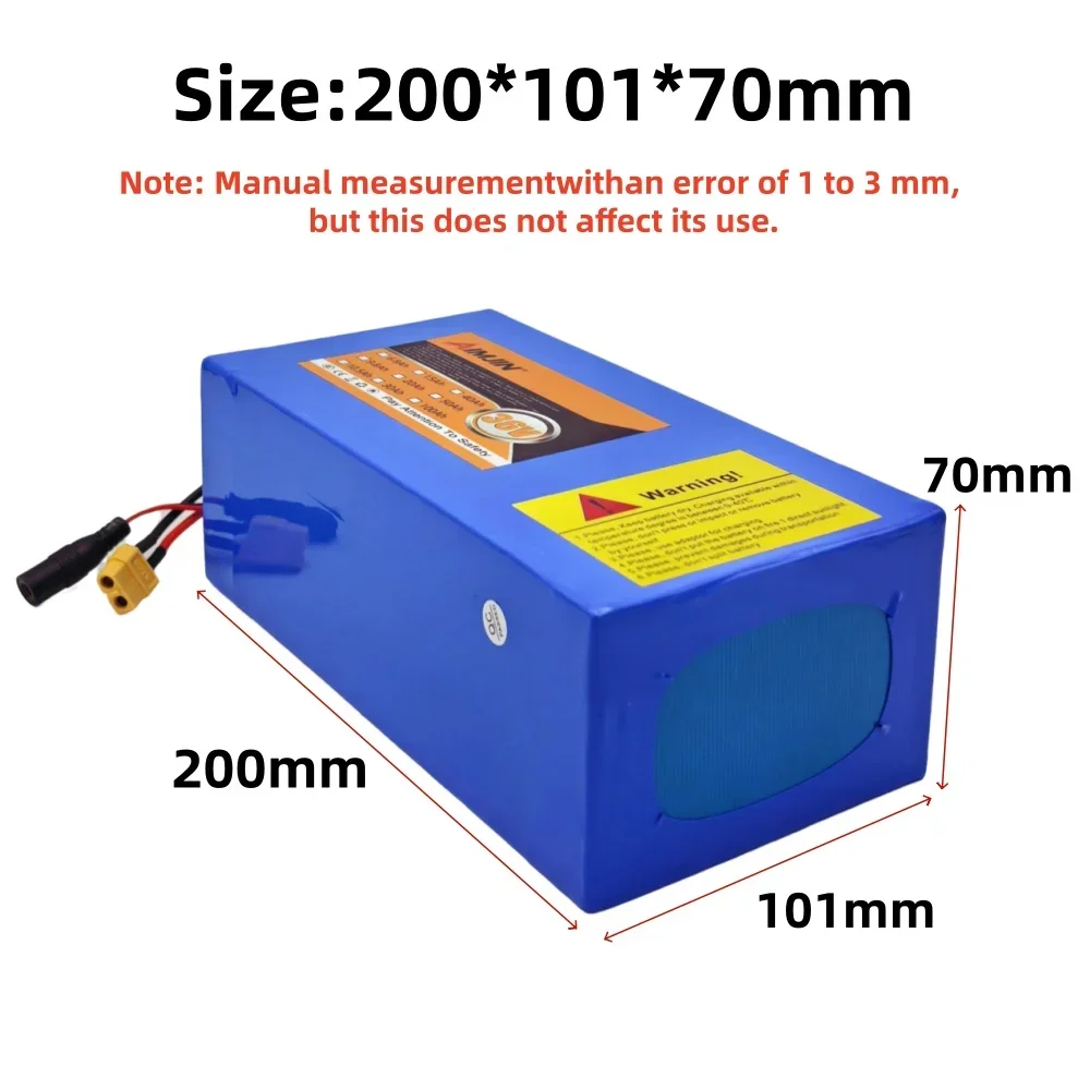 10s5p 36v 20000mah 18650 High-power Rechargeable Lithium Battery DC +42V 2A Charger, Used for Electric Motorcycles,bicycles