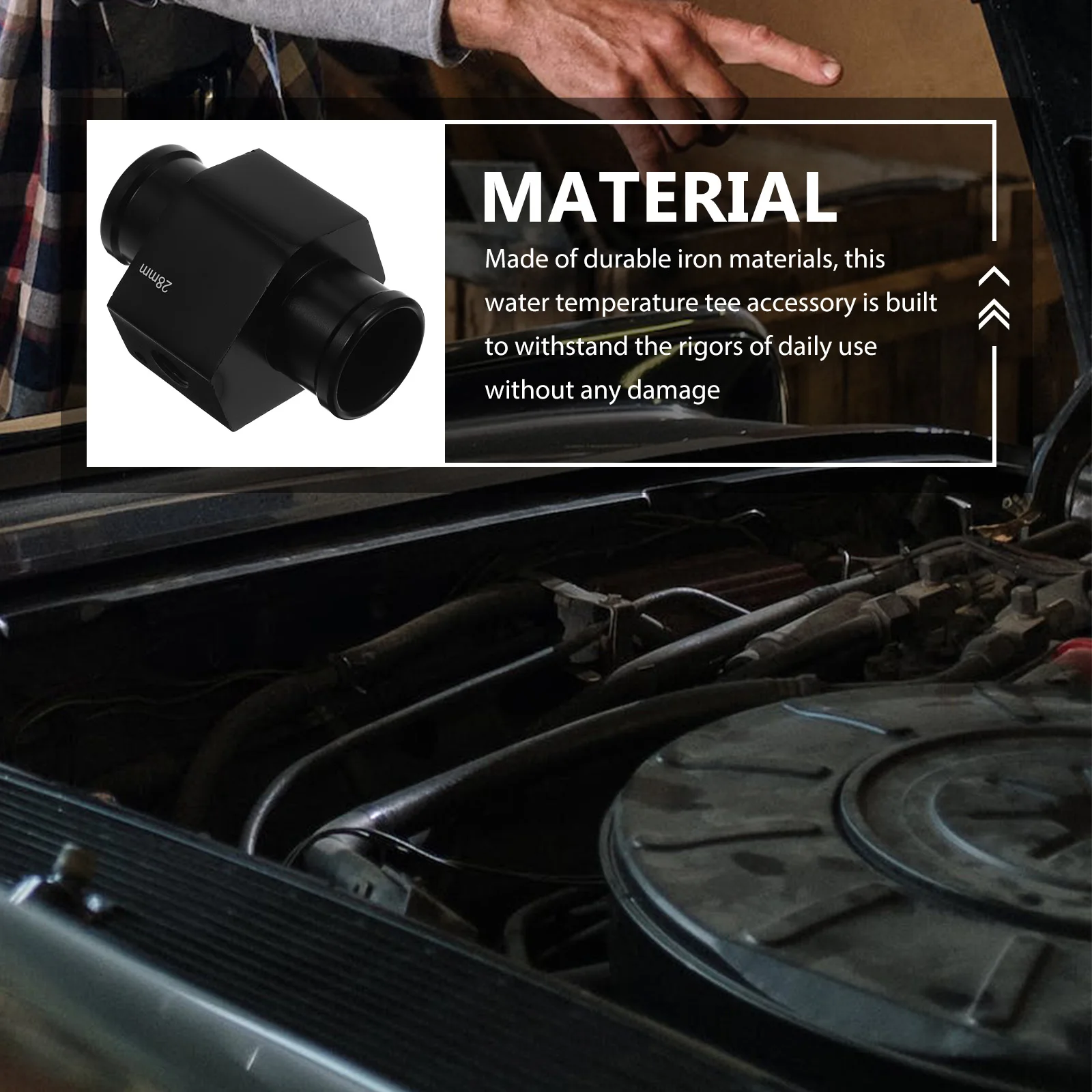 

Water Temp Meter Adapter SW28 Black Car Water Temperature Joint Pipe Radiator Sensor Attachment Universal Fit Car Accessory