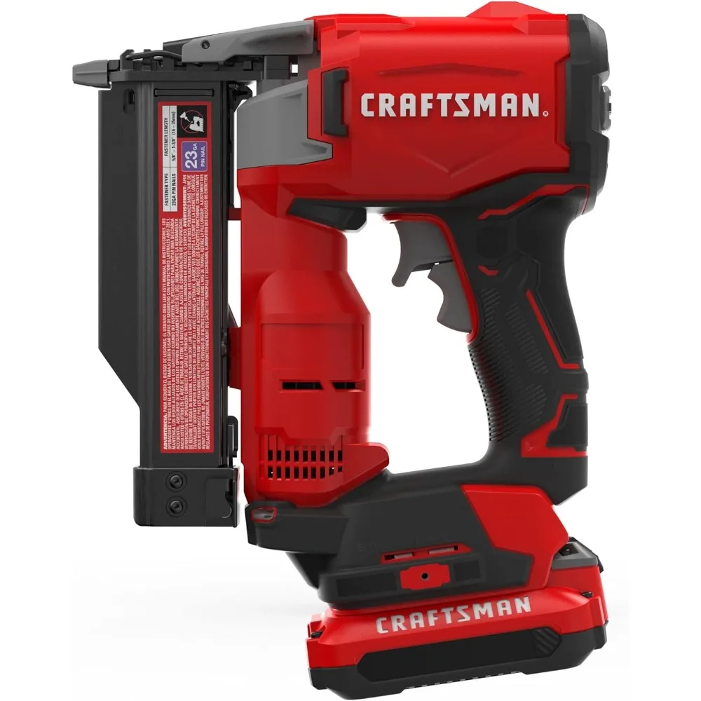 طقم بائع المسامير اللاسلكي Craftsman V20 ذو 23 مقياسًا مع بطارية وشاحن