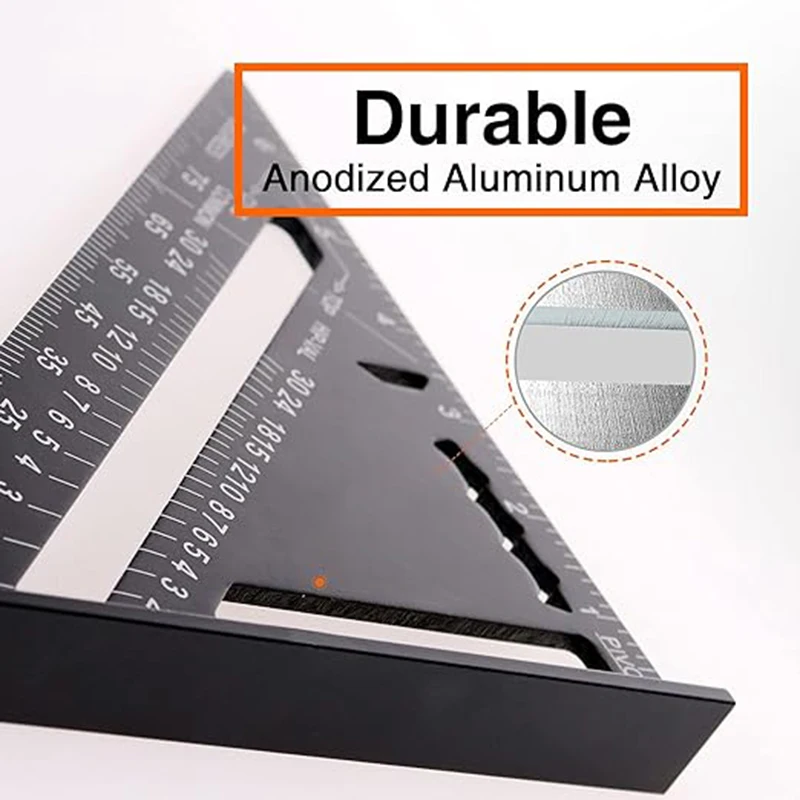 7 Inch Carpenter Square Try Square Triangle Ruler Metric Protractor 45 90 Degree Drawing Triangle Ruler Rafter Square Carpenter