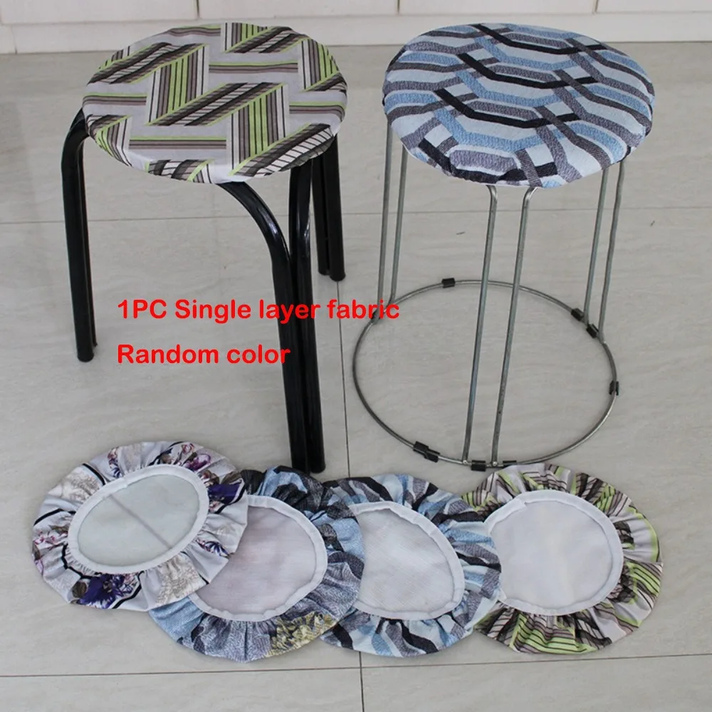 Perfect Thickening Stool Covers Solid Color Soft Dining Stool Covers Anti Dirty Elastic Round Stool Covers Universal