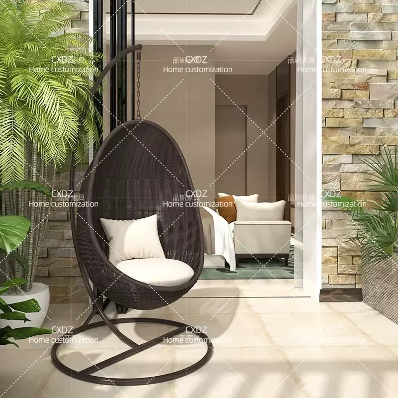 Hanging Chair Balcony Rattan Swing Hammock Living Room Lazy Cradle Seat for Adults Home Decor