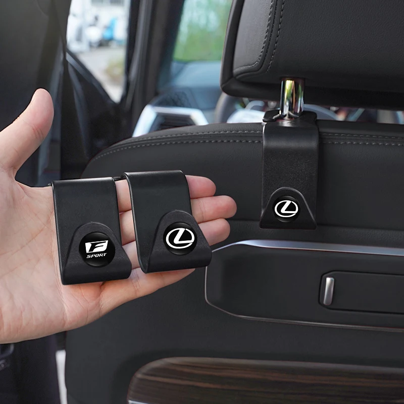 Ganchos traseiros para assento de carro, 2 peças, abs, suporte de armazenamento portátil para lexus f sport es rx nx ls ux lm lx gx lc rz is ct gs rc hs sc tx lbx