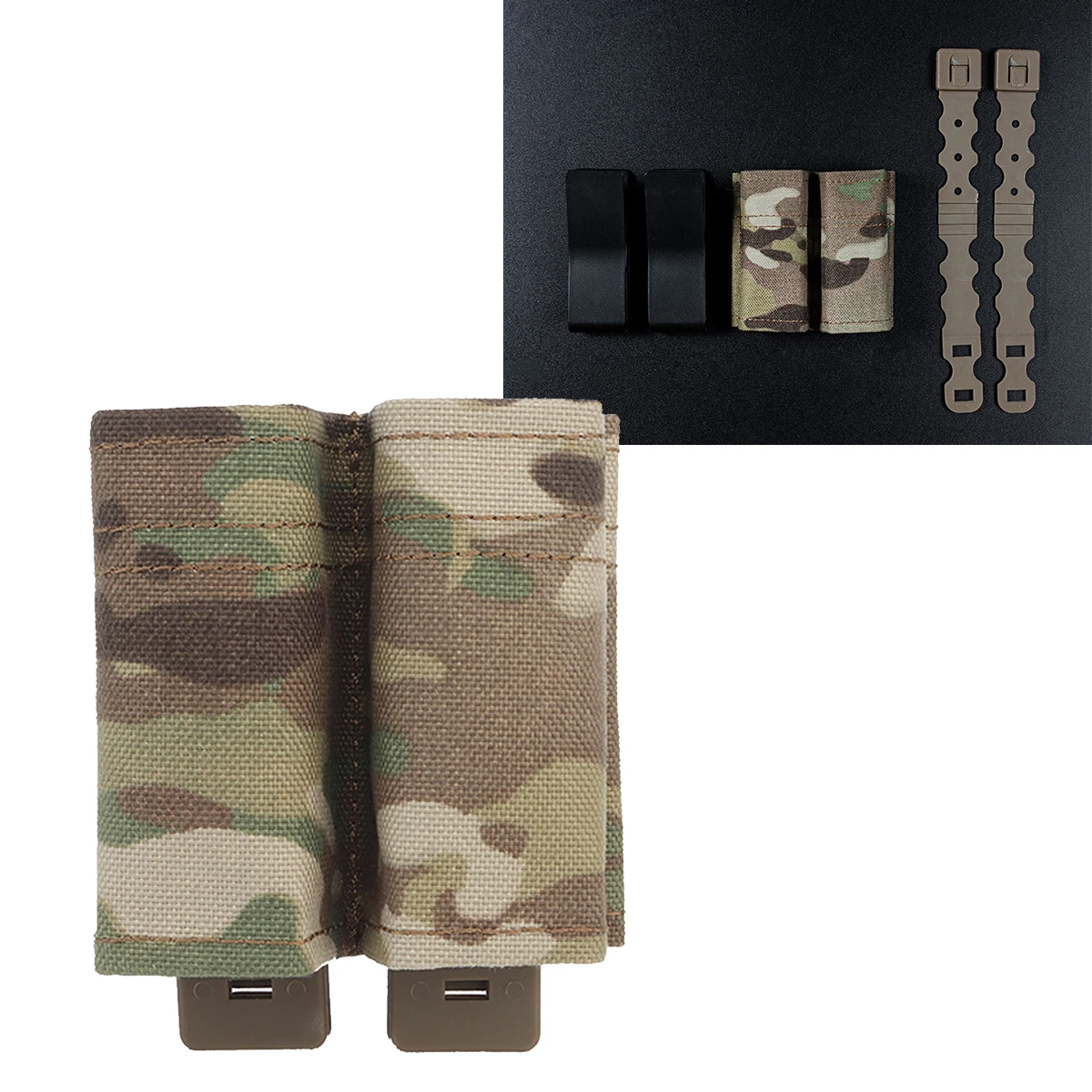 

MOLLE Tactical Double Magazine Pouch With Quick Insert Set Plate Carrier Clip Suitable For Hunting Airsoft Paintball CS, Etc